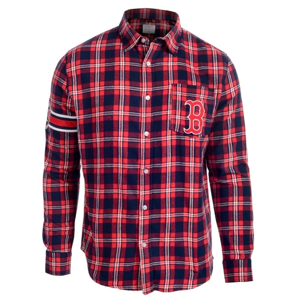 Klew Boston Red Sox Plaid Flannel Shirt Size Large‎ MLB